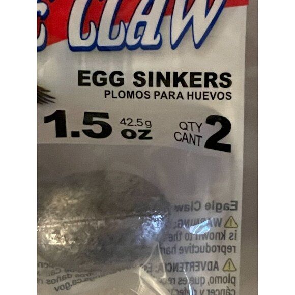 Eagle Claw, 02050-004 Egg Sinker Weight 1 1/2 oz ES112W Lead - Picture 3 of 6